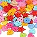 400 pezzi Bottoni Colorati Assortiti,Diversi Forme Bottone Resina Bottoni Decorativi per Bambini Artigianato, Cucito, Vestiti, DIY Pittura Decorazione (1,5 cm / 20 mm)
