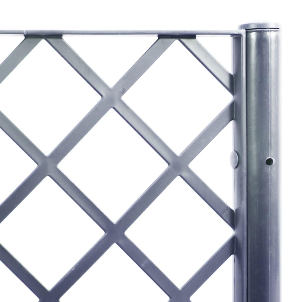 Homgoday Jardinera de jardín con celosía gris, 40 x 40 x 142 cm, de polipropileno, jardinera con rejilla para jardín, jardinera de exterior, jardinera balcón