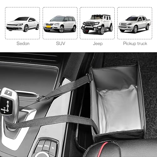 Image of Foldable Car Trash Can, Waterproof Leakproof Hanging Auto Garbage Can, Multifunctional Large Capacity Vehicle Garbage Bag Storage Bag Organizer, Interior Car Accessories (Small)