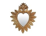 Déco miroir ex-voto coeur soleil 26.2x30.6cm