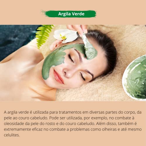 Skin Care Argila em Pó 100% Natural Brance Verde e Preta (Verde)