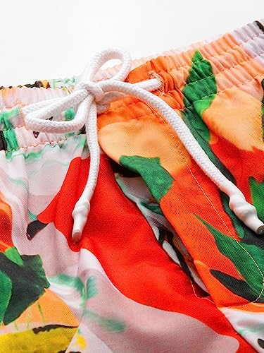 Image of The Indian Garage Co Men Regular Fit Tropical Print Resort Wear Boxers & Shirt Co-ords Set