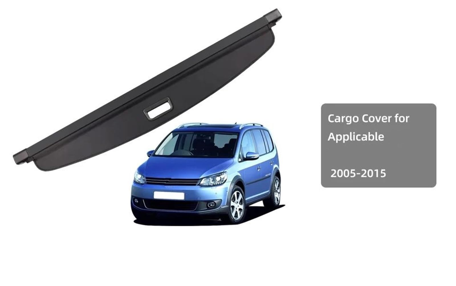 Plage Arrière pour VW pour Touran 2005-2015 Couverture De Coffre Rétractable Noir Bouclier Étanche Accessoires De Voiture(Look de Carbone)