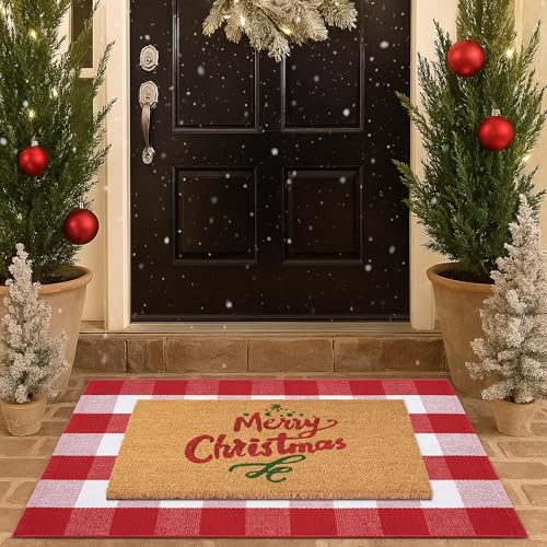 Christmas Door Mat Combo Set - 100% Coco Coir Welcome