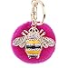 Produktbild Keychain Biene Geformte Haar Ball Schlüsselbeutel Ornament Zubehör 11Cm Rote Rose