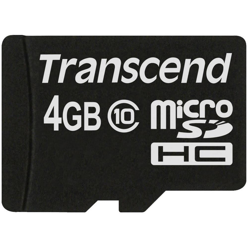 Transcend TS4GUSDC10 Scheda di Memoria MicroSDHC 4 GB senza Adattatore, Classe 10