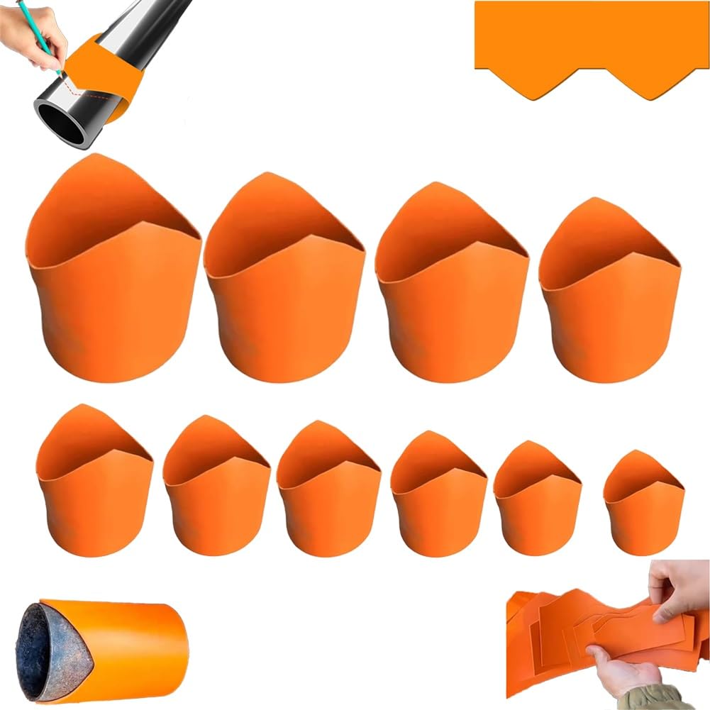 Precision Pipe Saddle Template Cutting Guide, Plumbing Pipe Saddle Template Kit, Metal Pipes Insulation Cutting Guide for Miter Installation Tools,