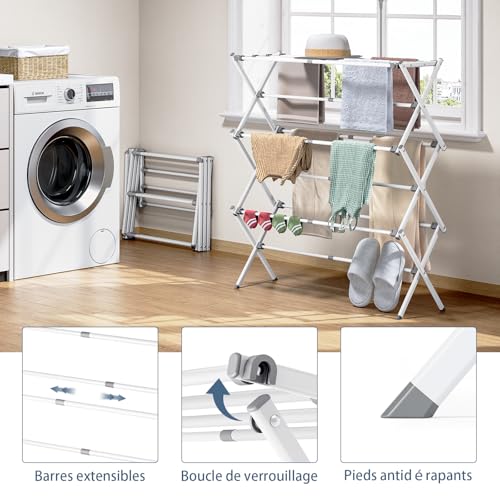 Etendoir linge interieur anti encombrement pour petits espaces