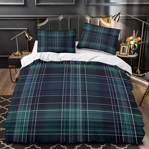 Parure de lit tartan 140x200 cm en microfibre imprimée 3D - 2