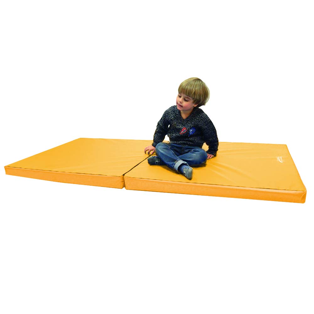 Grevinga Klappbare Turnmatte RG 35 – 200 x 100 x 6 cm – GELB - Made in Germany - Faltbare Gymnastikmatte für Fitness, Sport und Gymnastik, Rutschfest und Platzsparend, Weichbodenmatte