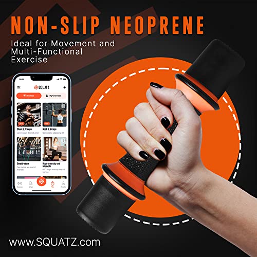 SQUATZ 9 lbs. Dumbbell Weight Set - Adjustable Weight All-in-One Versatile Dumbbells for Women, Non-Slip Neoprene Ideal for Common Movement and Multi Functional Exercise, Home Gym Training - Image 4
