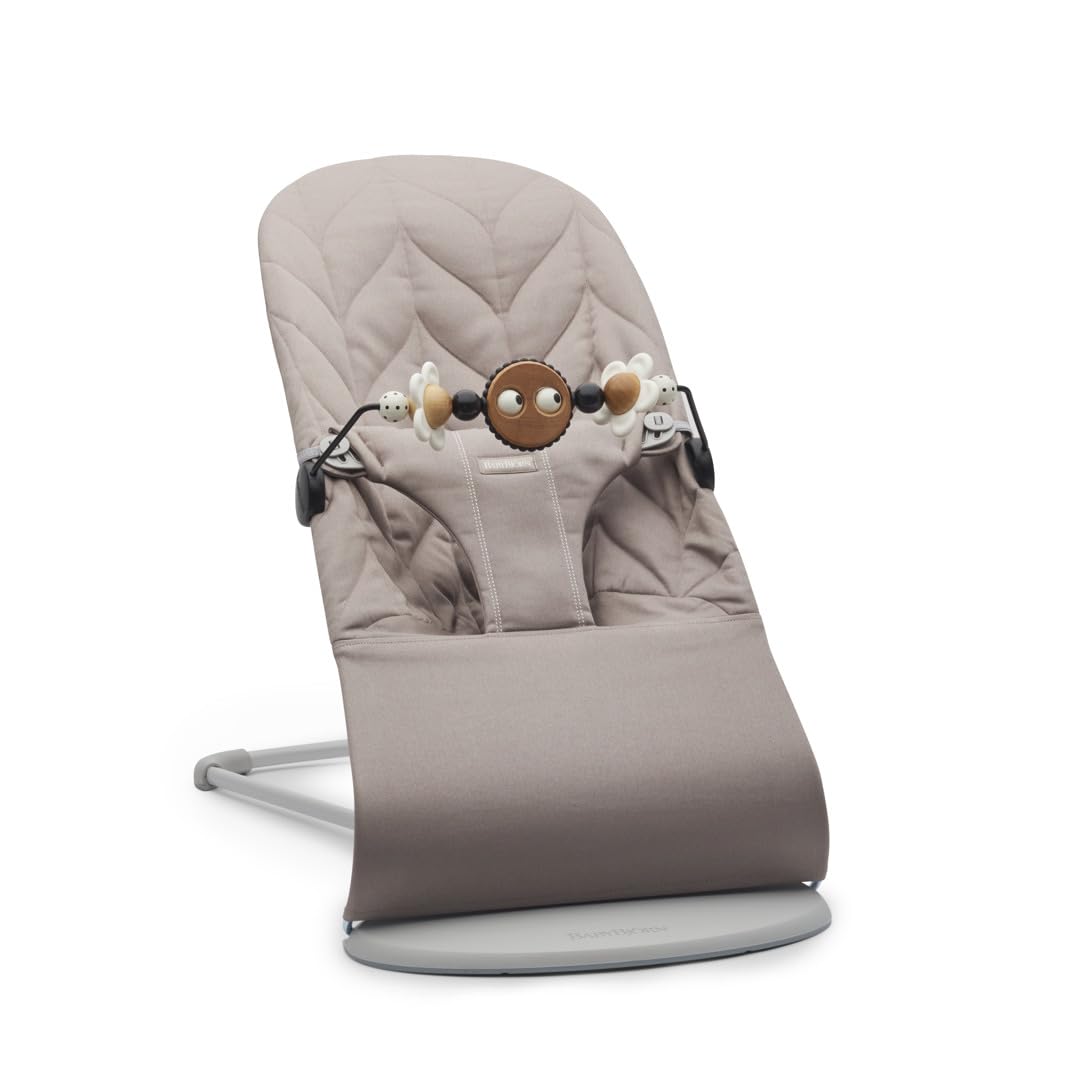 Bundle of BabyBjörn Hamaca Bliss, Tejido, Acolchado clásico, Arena + Juguete para Hamaca, Ojitos traviesos blanco y negro