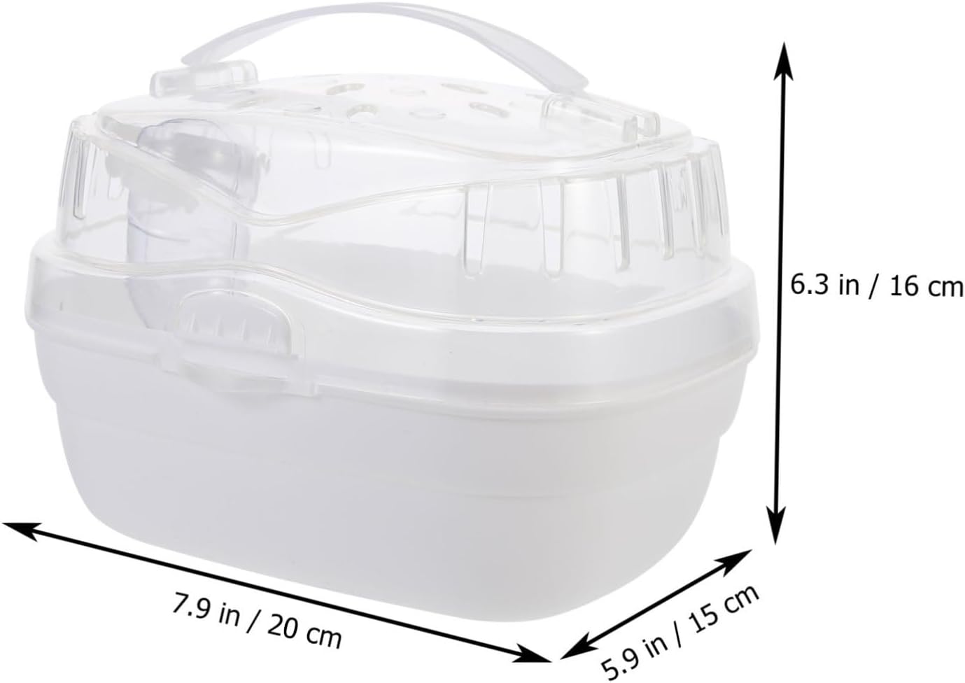Portable Hamster Cage and Travel Carrier with White Frame, Lightweight Small Pet Travel Case for Hamsters and Chinchillas, Outdoor Small Animal Carrying Box