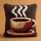 WallustrioaW Kit De Coussin Avec Crochet À Loquet,Tasse À Café Point Noué -Création De Tap...