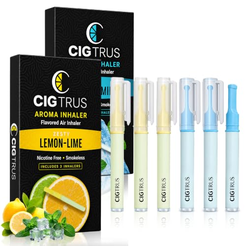 Cigtrus Smokeless Inhaler, Quit Smoking Aid - ICY Peppermint & Lemon Lime (6-Piece)