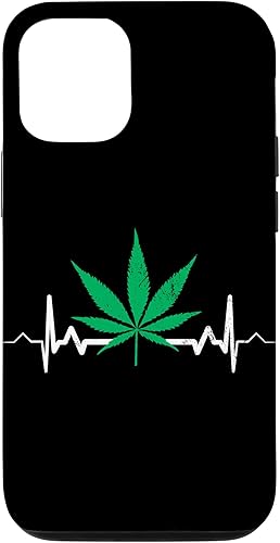 iPhone 1212 Pro Weed Heartbeat Pot Cannabis Leaf Marihuana 420 Stoner Estuche de regalo