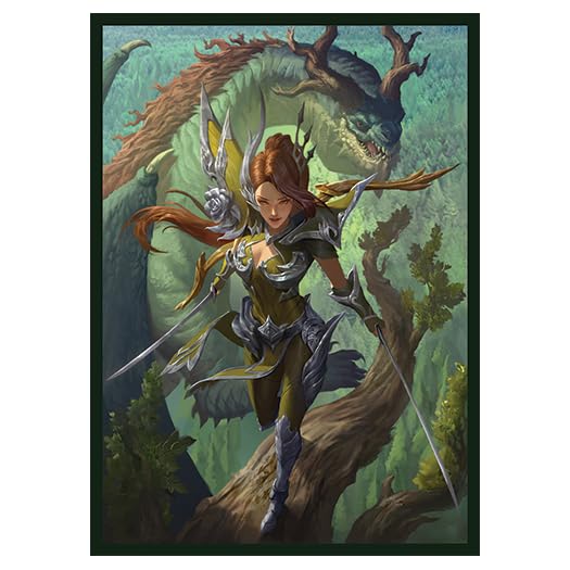 Fantasy North - Valora Lothuandyr - Dragon Knight (Teragotha) - 100 Smooth Matte TCG Card Sleeves - Fits Magic MTG Commander Pokemon and Other Card