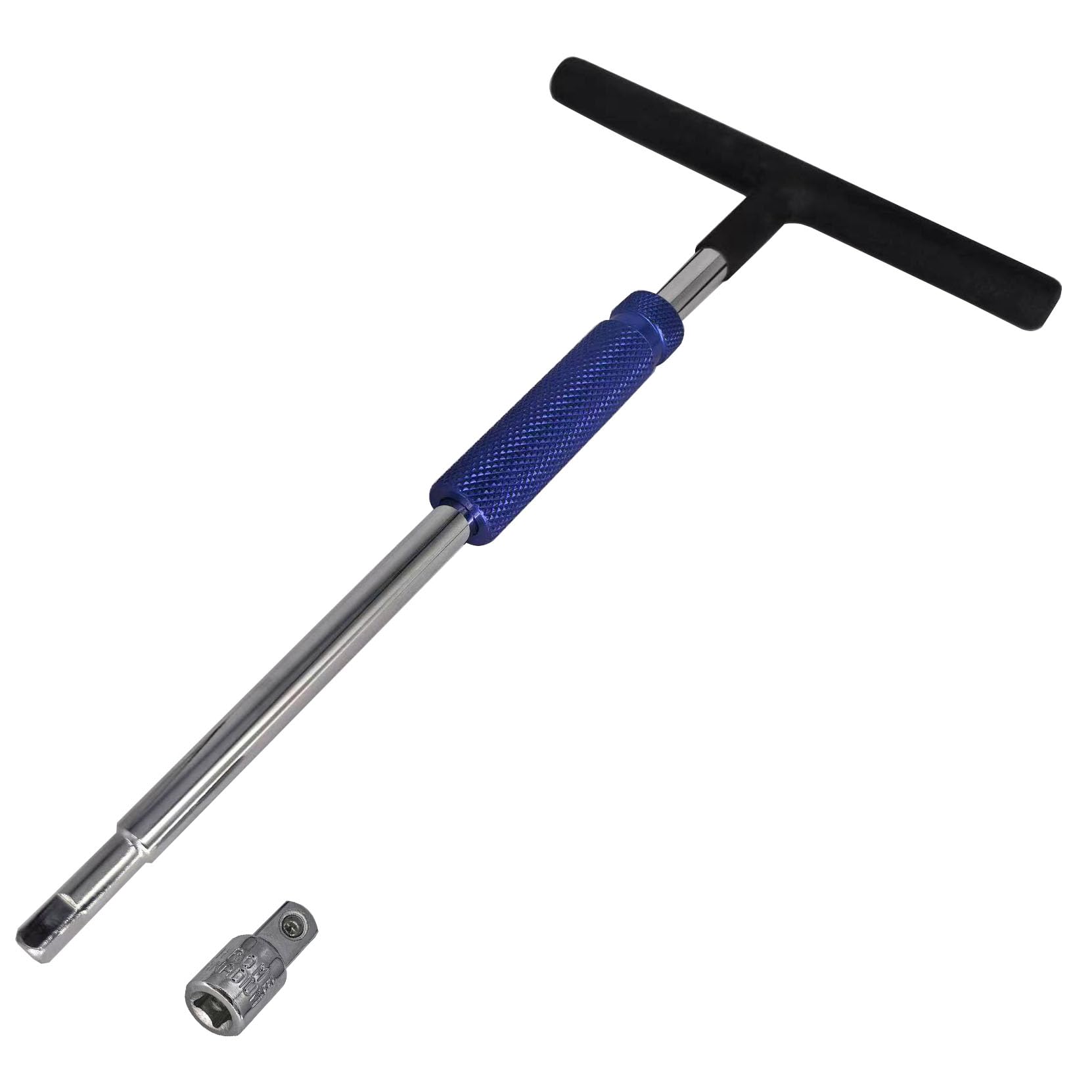 WINTOWIN1/4" Spinner T-Handle Wrench,1/4-Inch Drive T Handle Socket Driver,10.5” T-Handle Wrench with 1/4" to 3/8" Adaptors for Socket Driver Motorcycle Tool Accessories