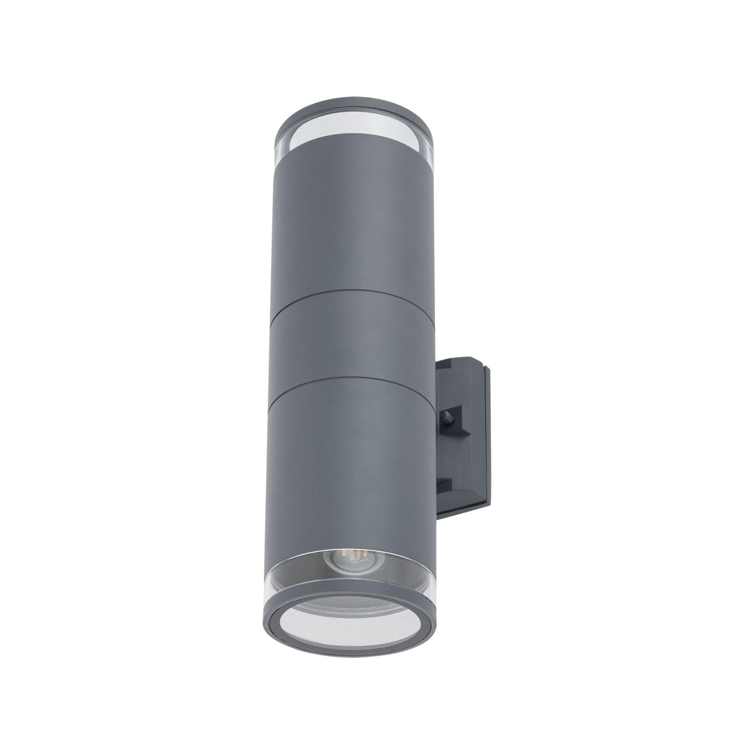 Außenwandlampe Up Down H: 35 cm schmal IP44 2-flammig E27 Aluminium Modern indirektes Licht Fassadenstrahler Wandlampe außen Haus Terrasse