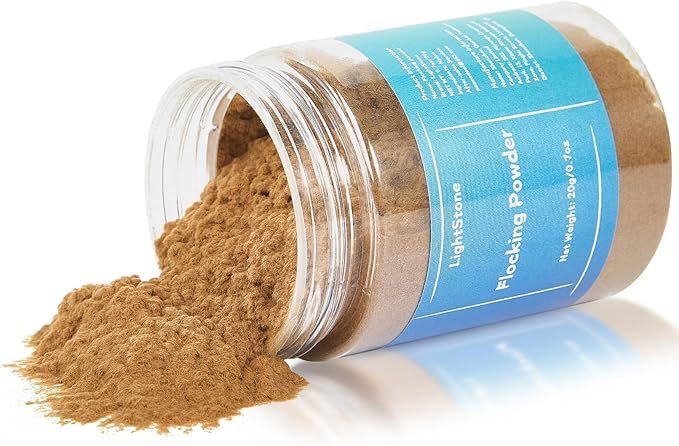 20g Flocking Powder - Velvet Fibers - Flocking Powder for Crafts/Taba Squishy/Nails Art/Decorations/DIY Scenery (Brown)