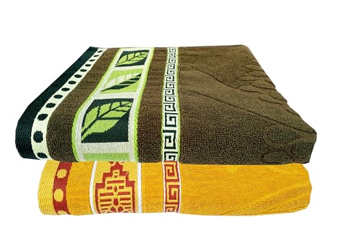 Image of Space Fly Pure Cotton Towels for Bath Large Size | 600 GSM Gym Towel for Men Workout Small | Luxury Towel for Bath | Fresh Loom Cotton Towel for Bath Women | Towel for Men Cotton Bathing Towel (Green)