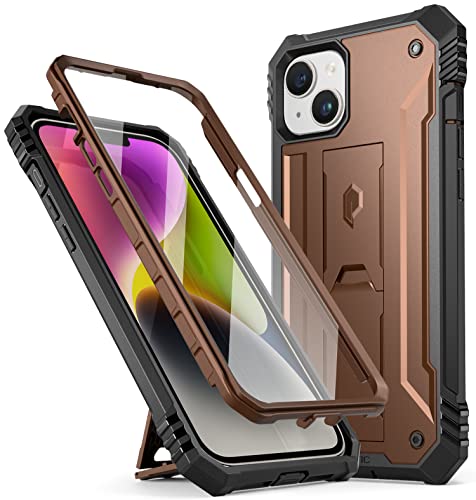 Coque iPhone 14 Plus robuste marron idéale pour le chantier