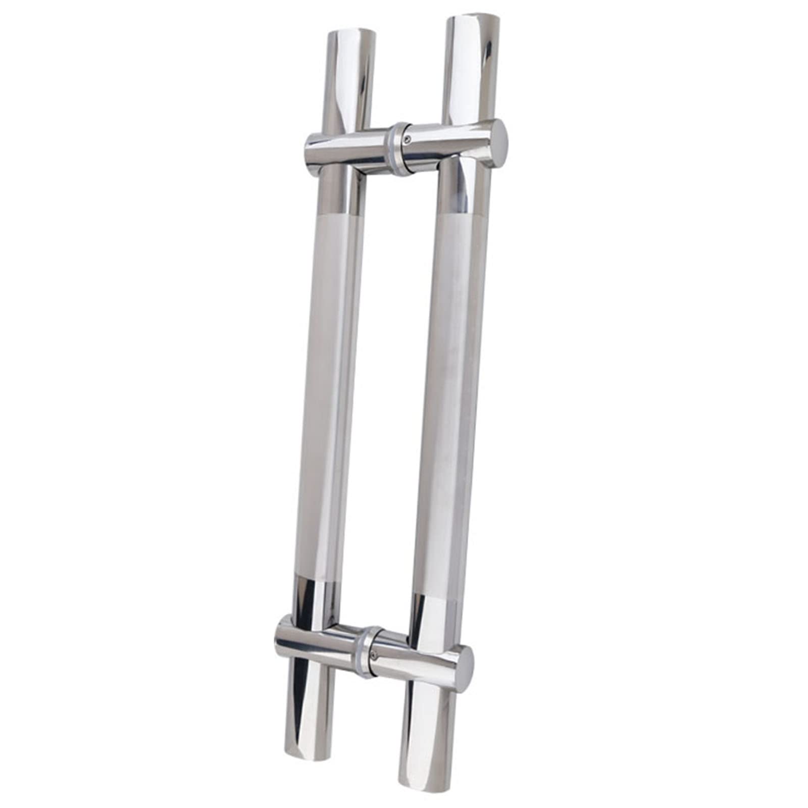 BHGFYXBS Silver Double Sided H Shape Push Pull Door Handle For Glass Wood Gate, Sliding Door Handle Entry,60Cm/24In,60cm/24in
