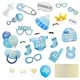❤ 【Reutilizable】 La decoración de baby shower es duradera, no es fácil de rasgar, se puede reutilizar muchas veces, se puede usar para cumpleaños, bautizos, decoraciones de guardería de Baby Boy e incluso disfrazarse de sesiones de Instagram, nuestras decoraciones de baby shower seguramente inspirarán Buenos recuerdos