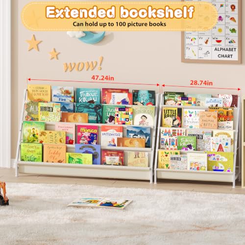 Image of 4-Tier Extended Kids Bookshelf, Book Shelf for kids rooms，bookshelf for kid