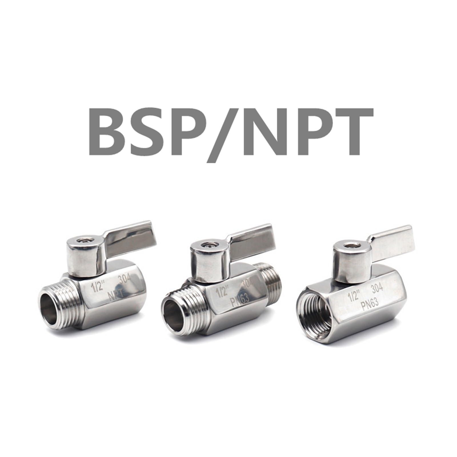 Edelstahl Mini-Kugelhahn 1/8 Zoll - 2-Wege Ventil Für Wasser & Öl