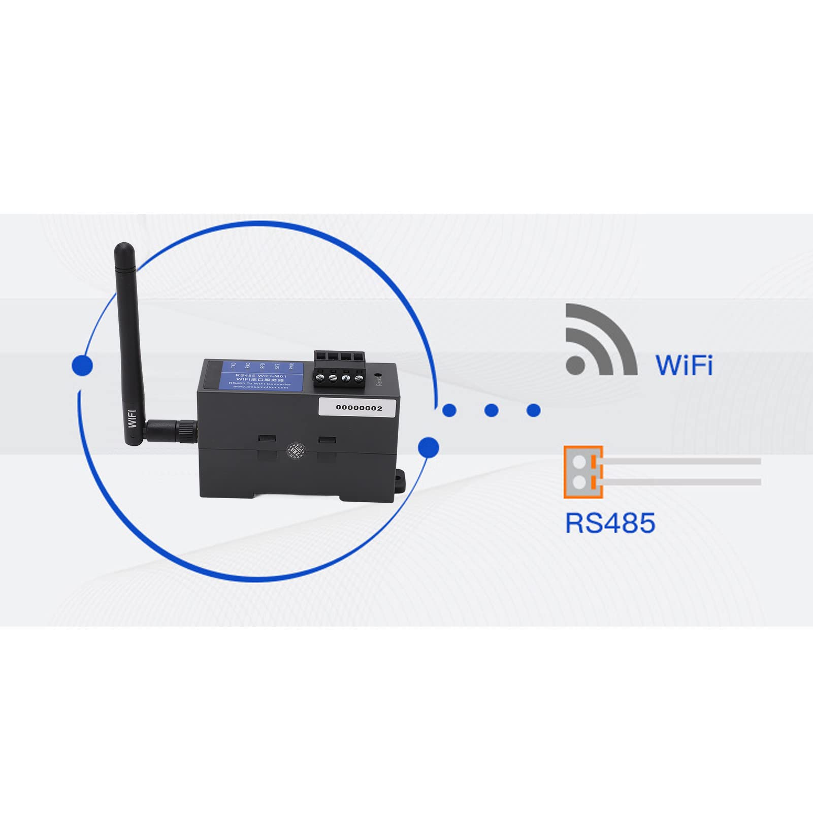 Haofy Convertisseur vers Ethernet Adaptateur Série Anti-interférence élevé pour Les Paramètres de Bureau Prend en Charge Le Mode Serveur pour Les Professionnels de L'informatique ABS