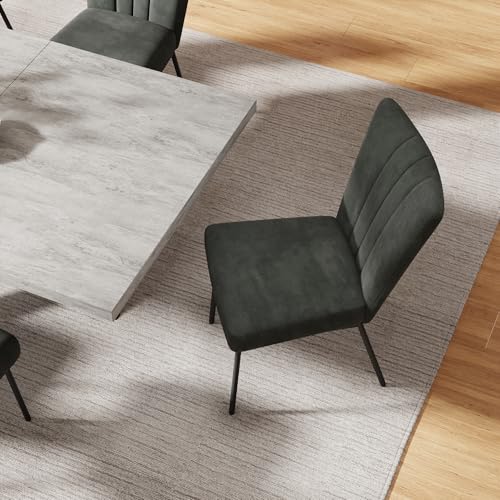 ZckyCine 6-Piece Extendable Dining Table Set, Modern 63''–79'' Grey Wood Table with 6 Grey Fabric Chairs, Dining Room Table and Chairs for 6, Ideal for Kitchen or Dining Room - Image 6