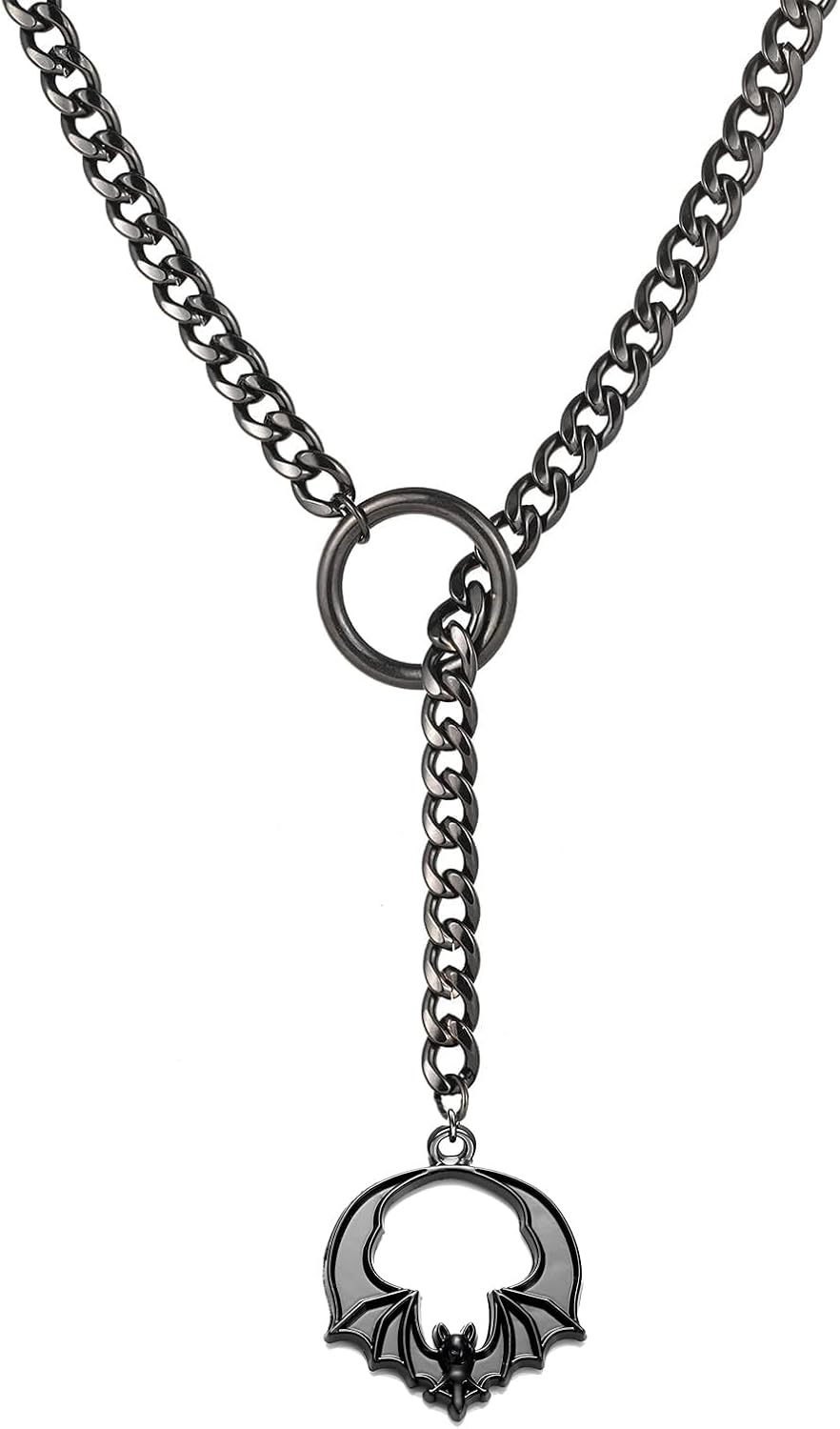 Heart O-ring Slip Chain Necklace for Women Punk