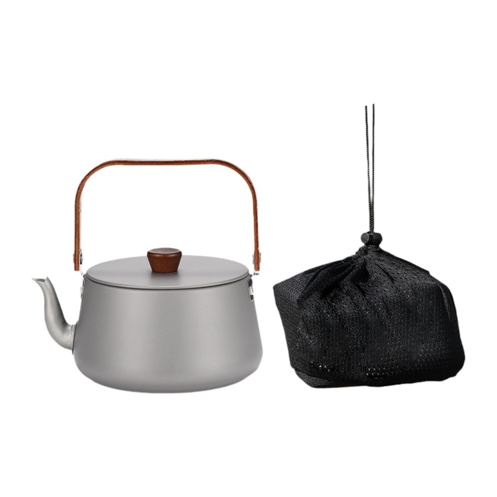 Hervidor de Camping, Olla de Agua para Exteriores, Calentamiento Rápido con Asa, Jarra de Agua, Hervidor de Agua, Tetera para Hervir Agua, Ideal para, Gris