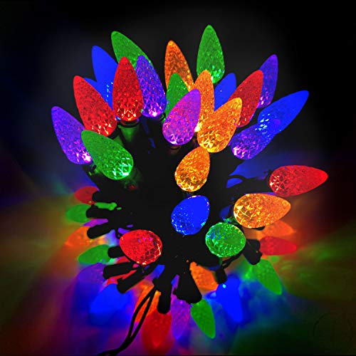 PARKIM Christmas C3 Bulbs Light String 50 LED Multicolor Strawberry Xmas Tree Outdoor Indoor Waterproof Decoration Plug in 18 Feet Used for Patio Party Festive Courtyard Home (Multicolor)