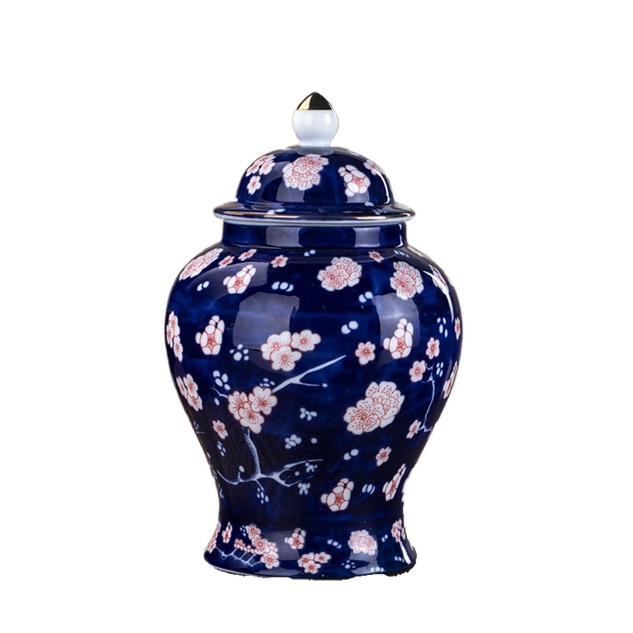 Vase With Lid, Ceramic Chinese Style Ginger Jar