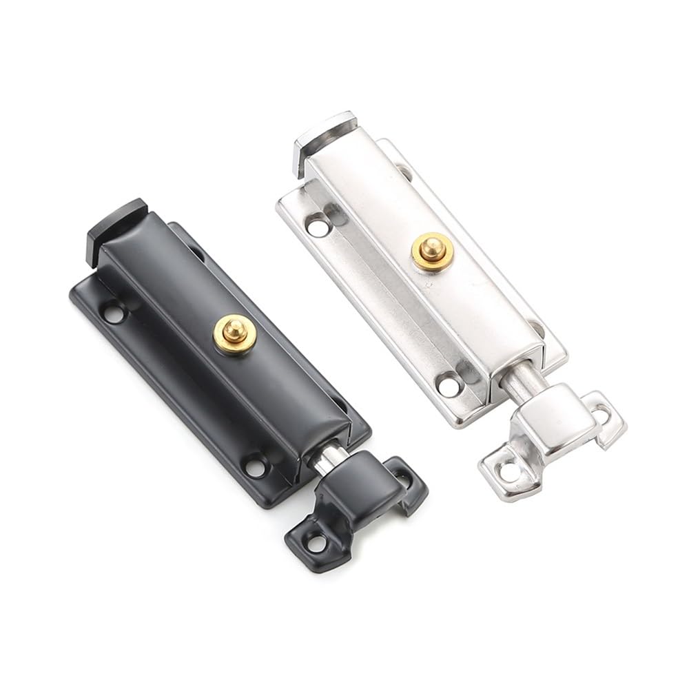 Palut Mix 2Pcs 3 Inch Stainless Steel Bolt,Automatic Spring Latch,Sliding Lock(Mix)