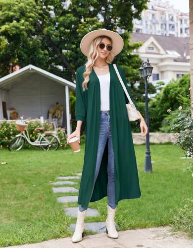 Image of Ekouaer Women Robes Long Knit Bathrobe Lightweight Soft Kimono Robes Casual Ladies Loungewear with Pockets