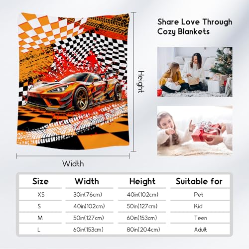 Blanket for Kids, Racing Car Blankets for Boys Age 6-8, Toddler Throw Gifts, Cool Flannel Throw for Car Lovers, 30"x40"