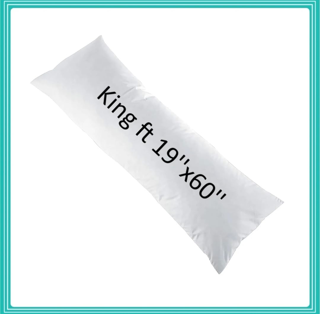 I&S Home Women's White Hollowfibre Filled Bolster Pillow - Non-Allergenic, Orthopedic Long Pillow - Full Body Pillow For Side Sleeper, Back And Neck Support - Ideal For Maternity & Pregnancy (King 5Ft)