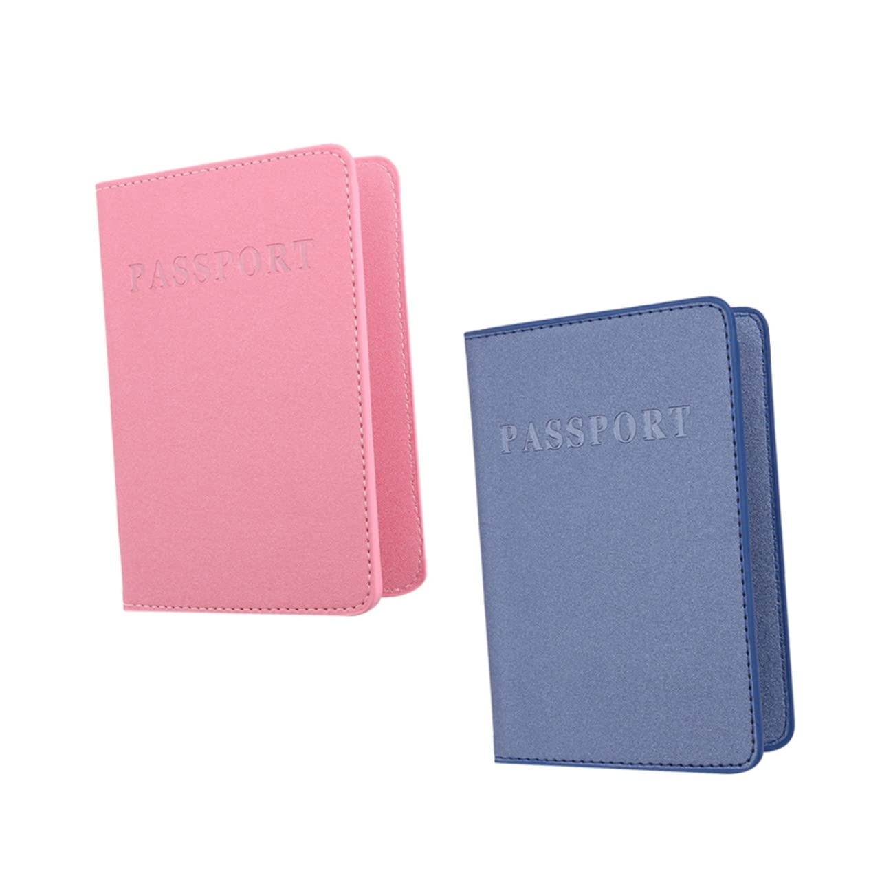 SOIMISS 6pezzi Portacarte Holder Pu Pelle Da Blu e Rosa Design Pratico e Multifunzionale Organizzatore Di Documenti Per Viaggi Custodia Slim e Leggera Per Passaporto e Carte