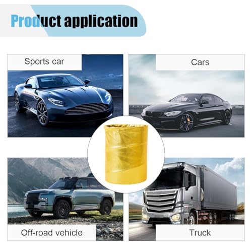 Image of Collapsible Trash Can Car Garbage Bag - Leather Pop-up Car Trash Bin with Elastic Band - Hanging Foldable Garbage Can Vehicle Waste Basket Bin - Double-Layer Washable Bag for Cars Camping (Gold)