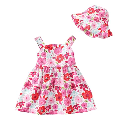 Image of Newborn Infant Baby Girl Dress Toddler Girl Clothes Halter Backless Sleeveless Flower Sundress Summer Dresses for Girl