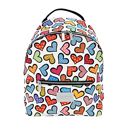 Britto Romero Vegan Leather Small Backpack, Hearts