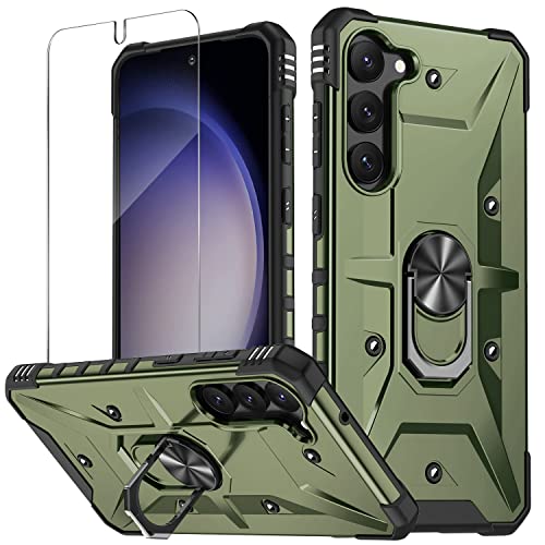 Potok Coque de Protection pour Samsung Galaxy S23 avec 1 Film de Protection + 1 Film de Protection pour Appareil Photo, Protection de qualité Militaire pour Samsung S23 5G Cover