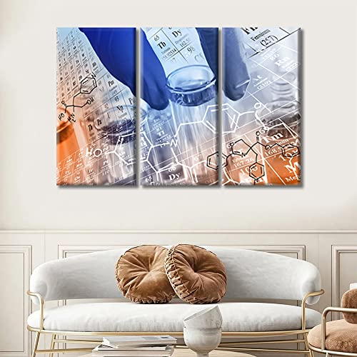Image of TUMOVO Young Scientist Poster Wall Decor 3 Piece Poster Clinical Laboratory Art Prints Wall Decor Living Room Medical House Decor Stretched and Framed Ready to Hang (36 inch Wx24 H)