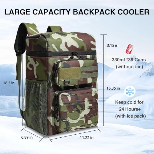 Image of Backpack Cooler Insulated Leakproof, Soft Cooler for Outdoor Camping Hiking