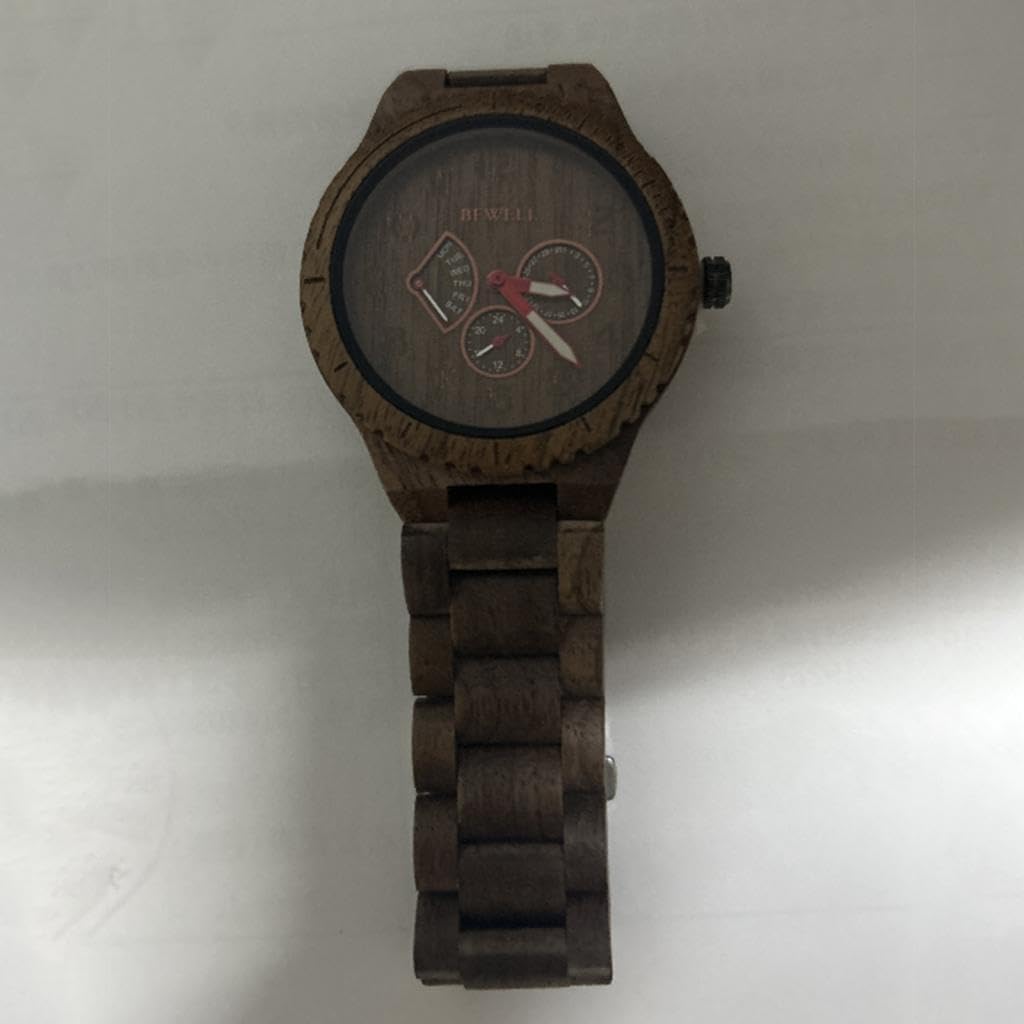 Reloj de Madera Natural Relojes Pulsera Cuadrante Resina Movimiento Hebilla Acero Inoxidable Adecuado para Hombre Mujer Regalo