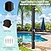 Goplus 9.3 Gallon Solar Heated Outdoor Shower, 7.2 FT Freestanding Garden Shower with 360° Swivel Shower Head, Foot Shower & Temperature Adjustment, for Poolside Backyard Beach (Black)