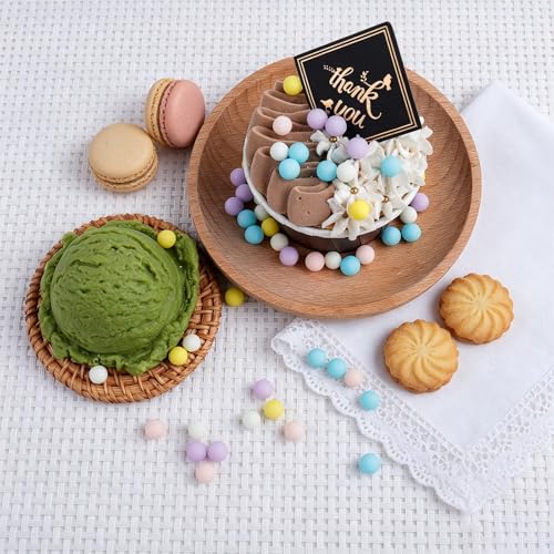 Image of Pastel Sprinkles for Cake Decorating, 7.8oz Macaron Pearl Sprinkles 4 Sizes Mix for Cake Cupcake Cookie Baking Donuts Ice Cream Toppings